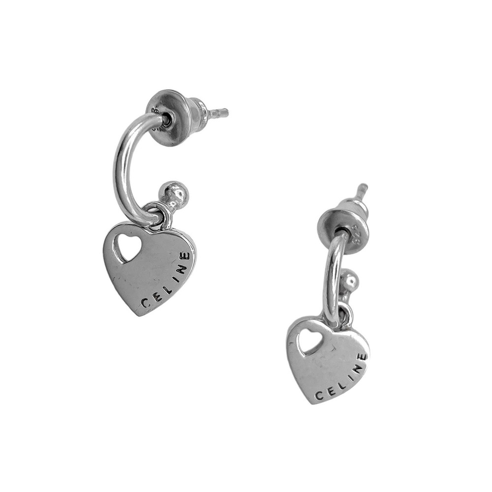 CELINE Silver Heart Earrings